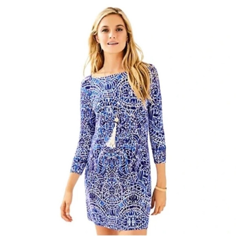 Lilly Pulitzer Sophie Dress Taverna Tile Blue White Amalfi Coast XS